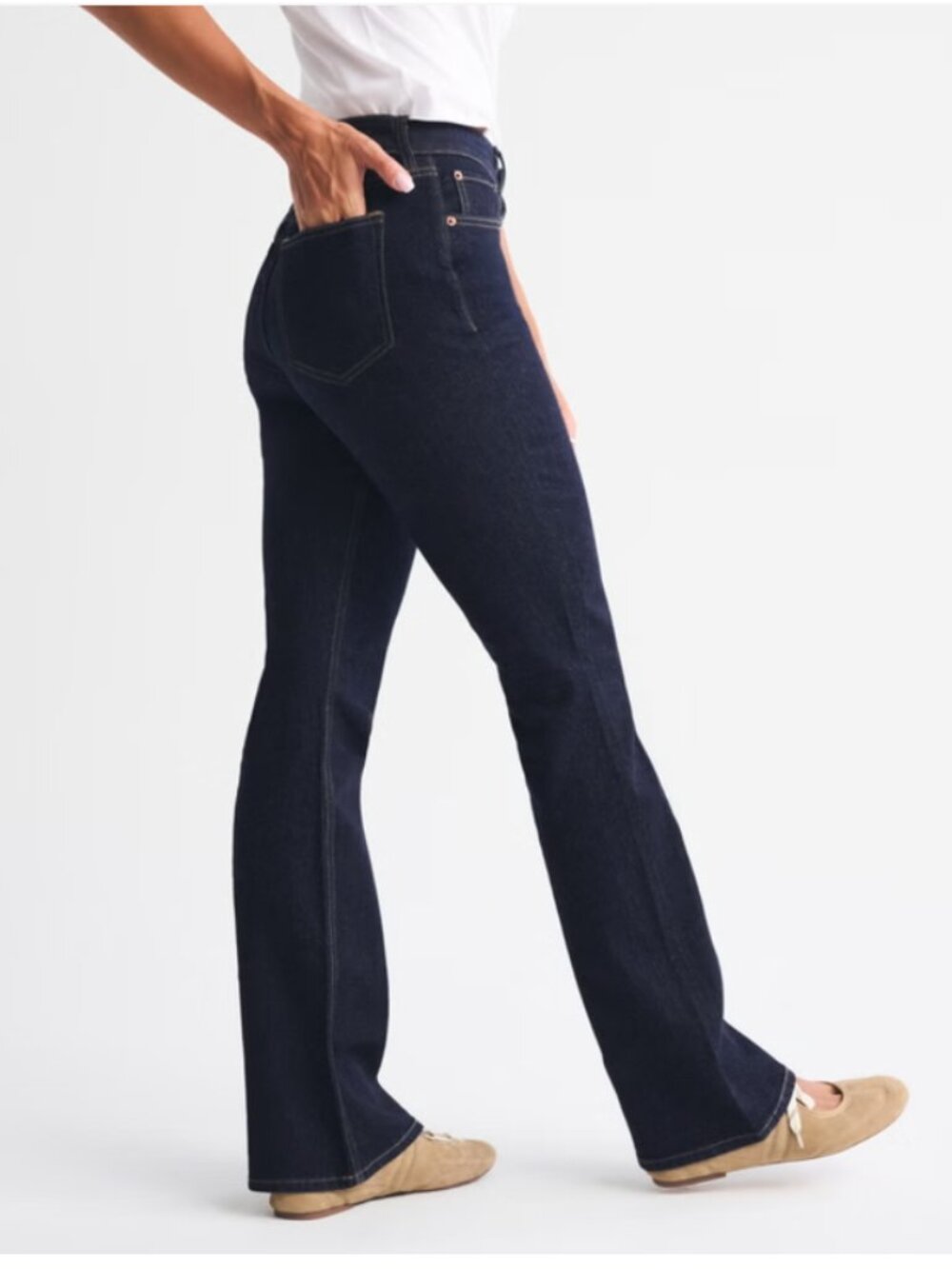 NWT Abercrombie & Fitch Curve Love High Rise Bootcut Jean 33 Long - Picture 2 of 4